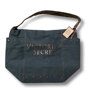 Victoria’s Secret Denim Studded Tote Bag